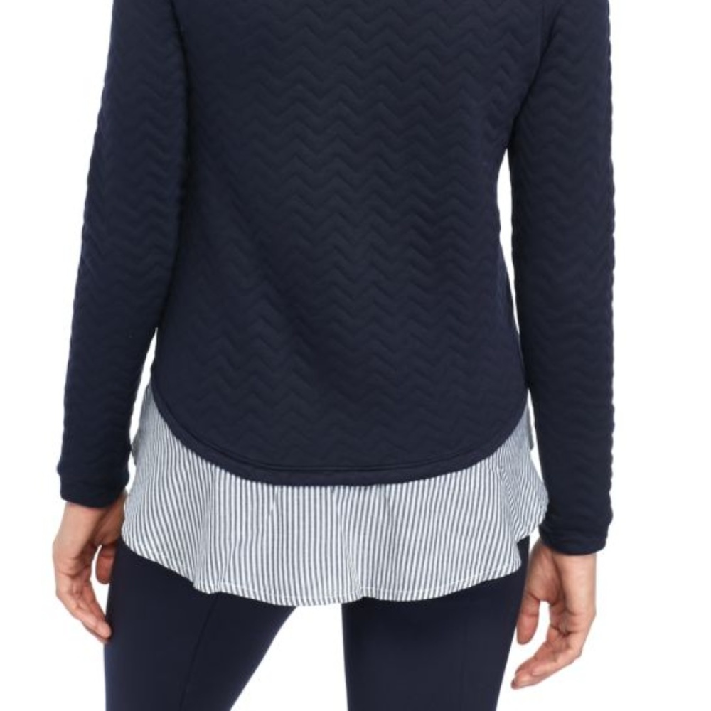 NWT Crown & Ivy Chevron 2fer Shirt Tail Sweatshirt - Picture 3 of 5